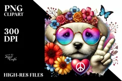Puppy with Heart Sunglasses PNG Product Image 2