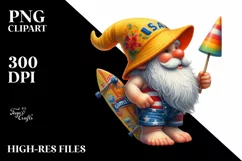 Beach Gnome Digital Painting | Sublimation | Clipart Product Image 1