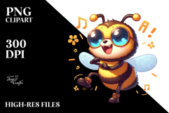 Goofy Cartoon Bee Dancing PNG Product Image 2