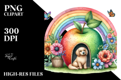 Fruit Dog House Rainbow Scene | Clipart Product Image 2