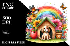Fruit Dog House Rainbow Scene | Clipart Product Image 2