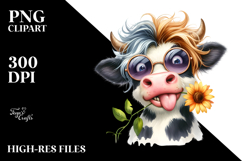 Funny Cow with Party Hat PNG Product Image 2