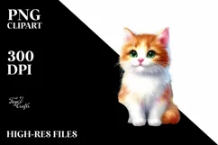 Cute Watercolor Cat with Christmas Decorations Product Image 1