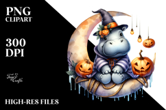 Hippo Halloween Half Moon PNG Product Image 2