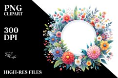 Colorful Seal Floral Frame | Sublimation | Clipart Product Image 1