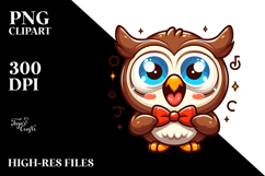 Silly Owl with Bow Tie PNG Product Image 2