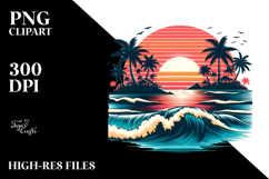 Retro Tropical Island Sunset, 20 oz Tumbler Product Image 2