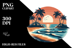 Retro Tropical Island Sunset, 20 oz Tumbler Product Image 2