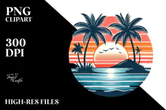 Retro Tropical Island Sunset, 20 oz Tumbler Product Image 2