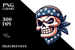 Goofy Cartoon Skeletton with Bandana PNG Product Image 2