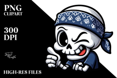 Ridiculously Cute Skull with Bandana, Transparent PNG Product Image 2