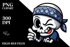 Ridiculously Cute Skull with Bandana, Transparent PNG Product Image 2