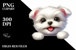Enthusiastic Maltese Baby | Sublimation Clipart Product Image 3