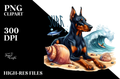 Watercolor Doberman Pinscher in Summer | Sublimation | Product Image 2