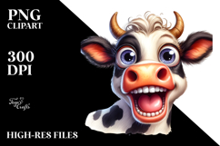 Sublimation Cow Cartoon Clipart Product Image 2