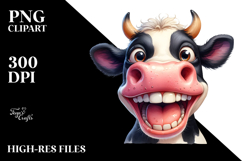 Sublimation Cow Cartoon Clipart Product Image 2