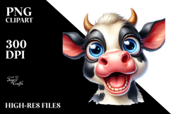 Sublimation Cow Cartoon Clipart Product Image 2