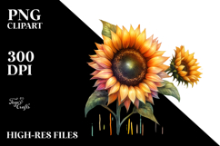 Sunflower Made of Material, PNG Product Image 2