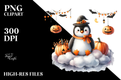 Watercolor Penguin for Halloween, Transparent PNG Product Image 2