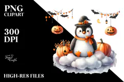 Watercolor Penguin for Halloween, Transparent PNG Product Image 2