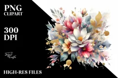 Vibrant Bouquet with Magnolia | Sublimation Clipart Product Image 3