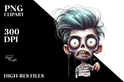 Funny Zombie with Cool Hair, Crazy PNG Product Image 2