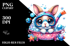 Baby Bunny with Snorkel PNG Product Image 2