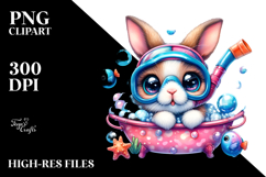 Cute Bunny with Snorkel PNG Product Image 2