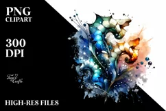 Abstract Watercolor Snapdragon Made of Material | SEO Product Image 3