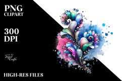 Abstract Watercolor Snapdragon Made of Material | SEO Product Image 3