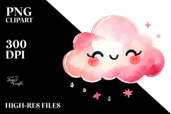 Pinkish Smiling Cloud PNG Product Image 2