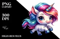 Vibrant Baby Unicorn Running PNG Product Image 3