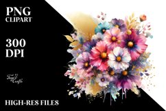 Vibrant Bouquet with Cosmos Splash | Clipart Product Image 1