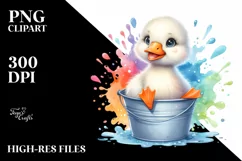 Colorful Snow Goose in Bucket Clipart Product Image 3
