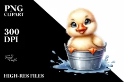 Smiling Snow Goose in Bucket Clipart Product Image 3