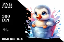 Baby Snow Goose in Bucket Clipart Product Image 1