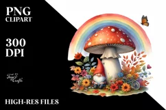 Whimsical Gnome House with Mushroom in Autumn Product Image 1