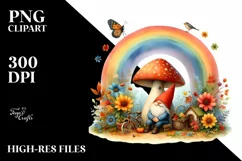 Whimsical Gnome House with Mushroom in Autumn Product Image 1