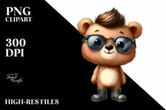 Watercolor Expressive Baby Bear | Clipart Product Image 1