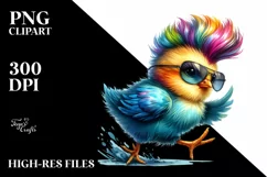 Funny Baby Chicken Running PNG Product Image 1