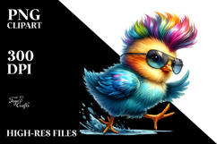 Vibrant Baby Chicken Running in the Style of PNG Product Image 2
