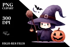 Cute Halloween Warlock PNG Product Image 3