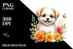 Cute Marigold Baby Dog Clipart Product Image 1