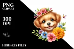 Cute Marigold Baby Dog Clipart Product Image 3