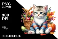 Baby Kitten Holding Basket | Sublimation | Clipart Product Image 3