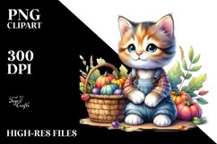 Quirky Baby Kitten with Autumn Vegetables Product Image 3