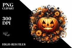 Detailed Halloween Pumpkin | Sublimation Clipart Product Image 1
