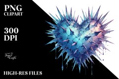 Watercolor Hearts with Material PNG Product Image 2
