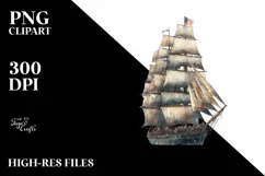 Vintage Dirty Sailboat Fireworks Clipart Product Image 1