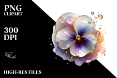 Glossy Pansy Splash PNG Product Image 2